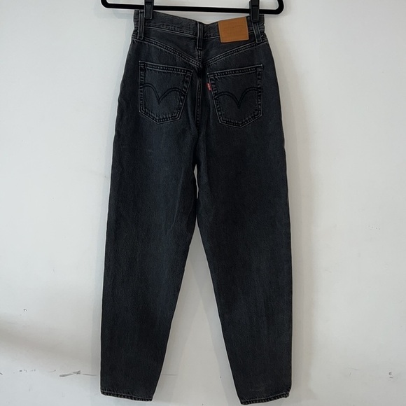 LEVI’S Women’s Dark Wash Black High Loose Tapered Leg Jeans size 24 - Picture 8 of 13